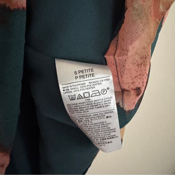 Banana Republic Floral Pleated Midi Skirt Size Small P Teal Muti - Picture 6 of 7